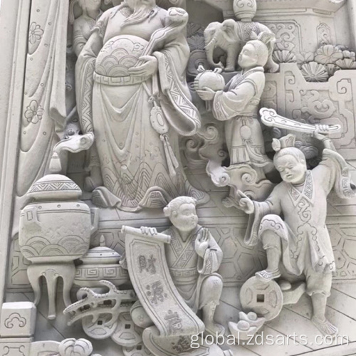 Famous Stone Sculpture Ancient Stone Carving Murals God of Wealth Arrived Manufactory